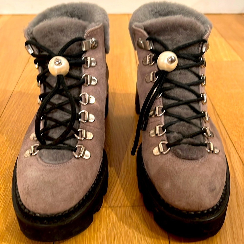Nickolas Kirkwood Delfi Shearling Hiking Boots - Grey - Size 36 1/2